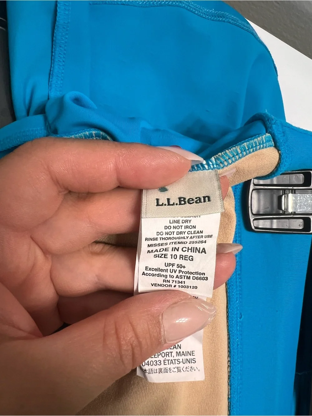 L.L. Bean Women's 10 Regular Swim Skirt Blue Built In Brief BeanSport Swimsuit